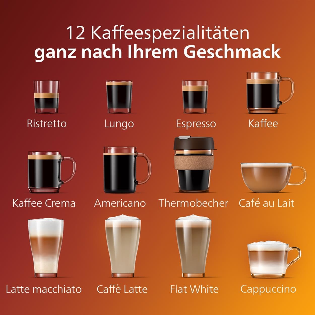 Serie 5400 Kaffeevollautomat (EP5447/90) – LatteGo Milchsystem,12 Kaffeespezialitäten,4 Benutzerprofile,Chrom