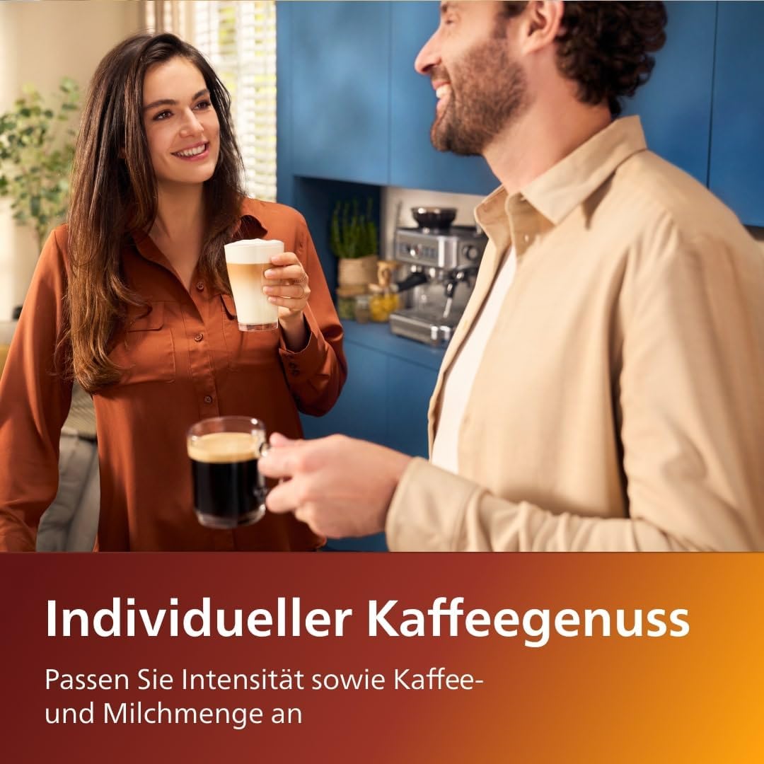 Serie 5400 Kaffeevollautomat (EP5447/90) – LatteGo Milchsystem,12 Kaffeespezialitäten,4 Benutzerprofile,Chrom